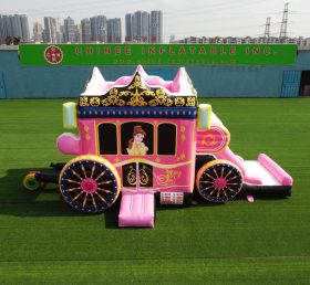 T5-672 디즈니 핑크 공주마차 콤보 트램펄린 벨트 미끄럼틀 파티 이벤트