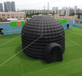 Tent1-415B 대형 옥외 블랙 공기 주입 돔 텐트 입구가 있는 휴대용 텐트