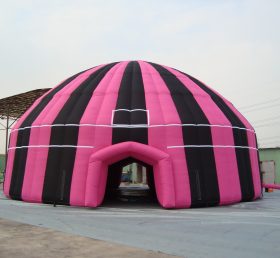 tent1-370B 블랙 및 핑크 공기 주입 돔