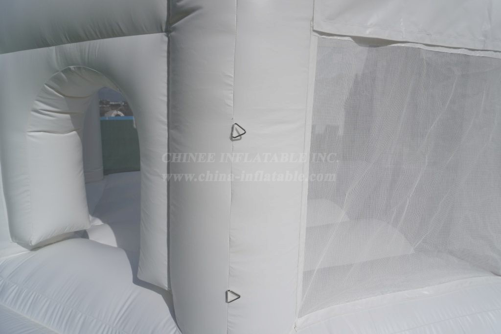 T2-8113 Pure White Inflatable Wedding Castle & Slide